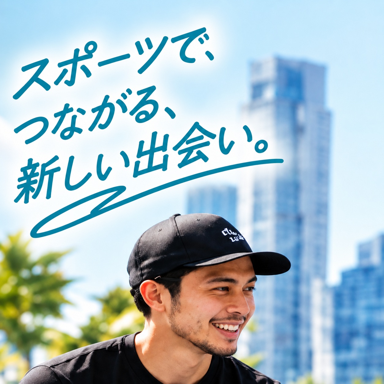 笑顔の男性参加者